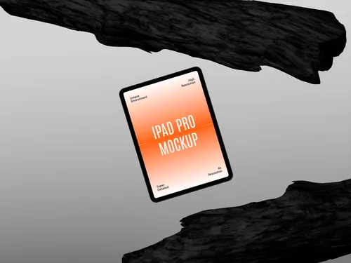 iPad Pro in Rock Charcoal, floating at an angle
