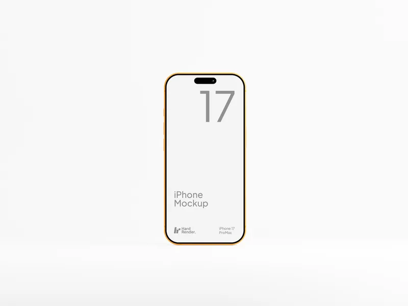 iPhone 17 Pro Max Mockup Cosmic Orange — Front