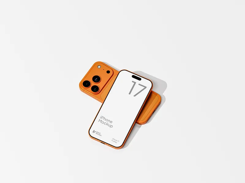 Cosmic orange iPhone 17 Pro Max at a tilted angle