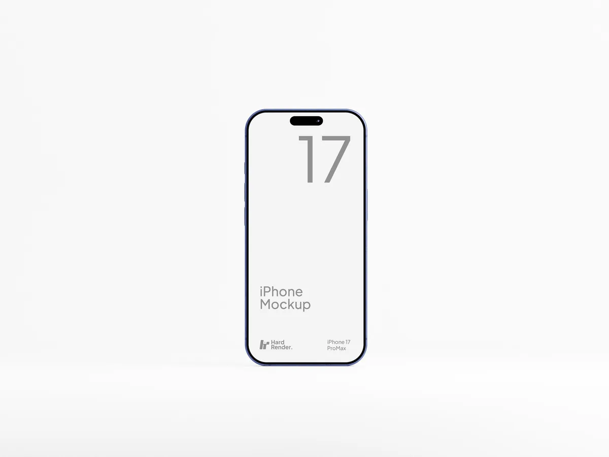 Front view of deep blue iPhone 17 Pro Max