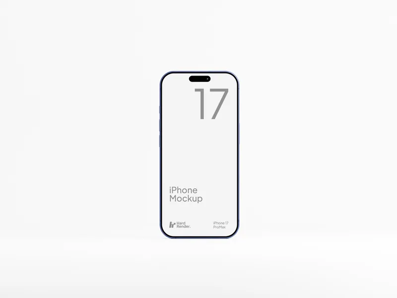 iPhone 17 Pro Max Mockup Deep Blue — Front