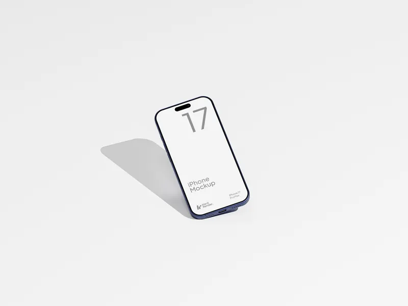 iPhone 17 Pro Max Mockup Deep Blue — Tilt