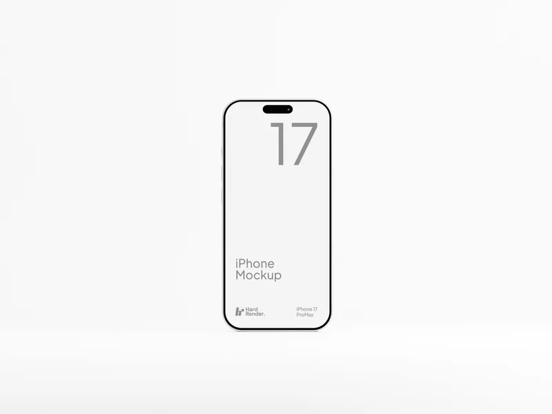 iPhone 17 Pro Max Mockup Silver — Front