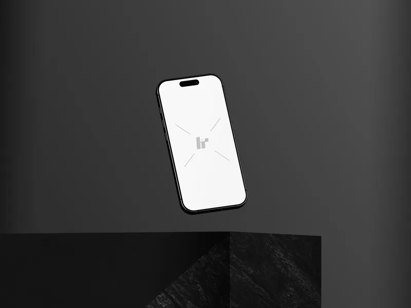iPhone Pro Mockup Cube Rock — Floating