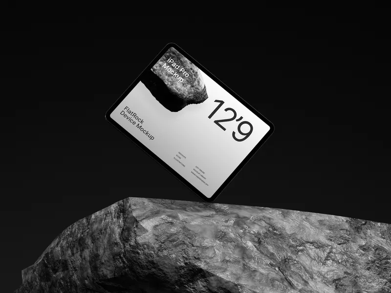 iPad Pro Mockup Flat Rock — Tilt