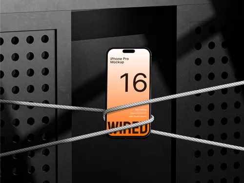 Front view of iPhone Pro with wired headphones connected.