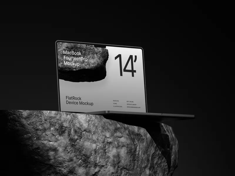 MacBook Pro Mockup Flat Rock — Right